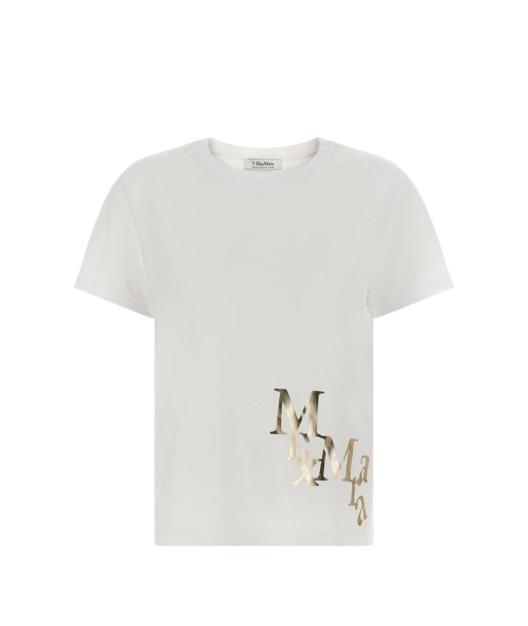 'S MAX MARA Белая хлопковая футболка, фото 5