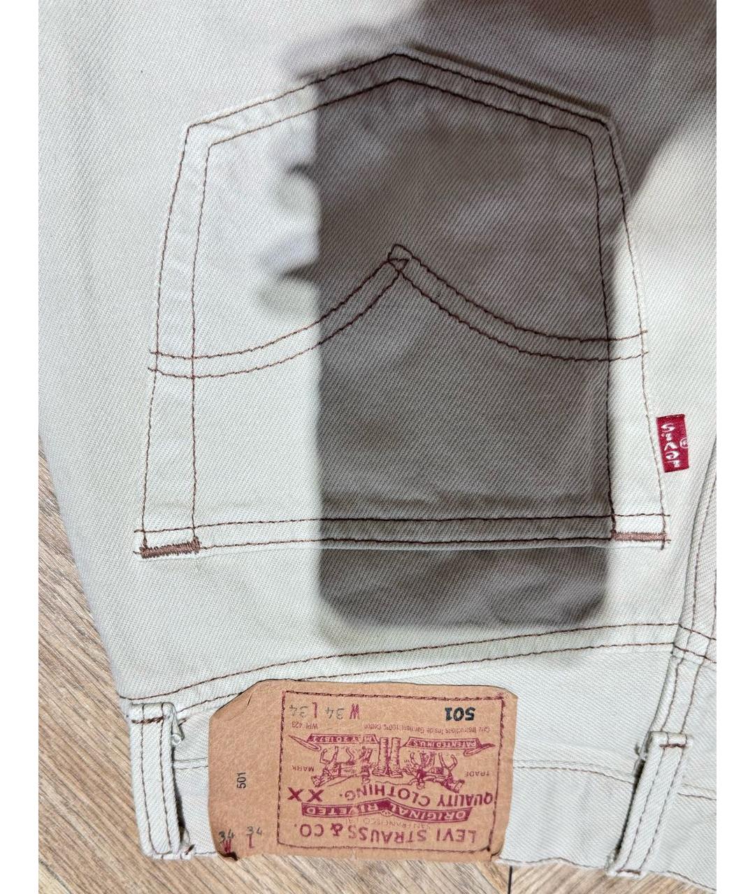 LEVI'S Бежевые прямые джинсы, фото 4