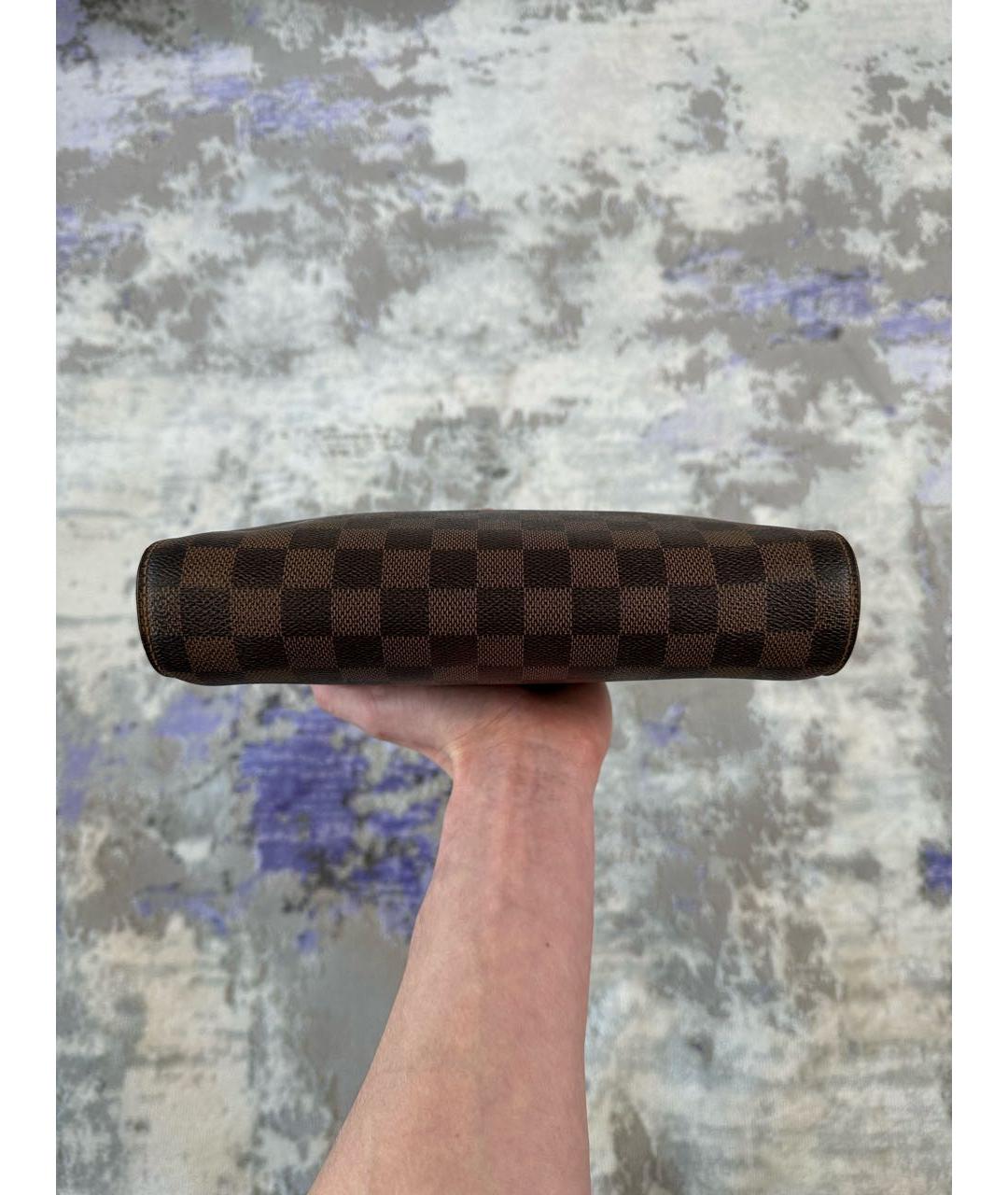 LOUIS VUITTON Коричневая кожаная барсетка, фото 6