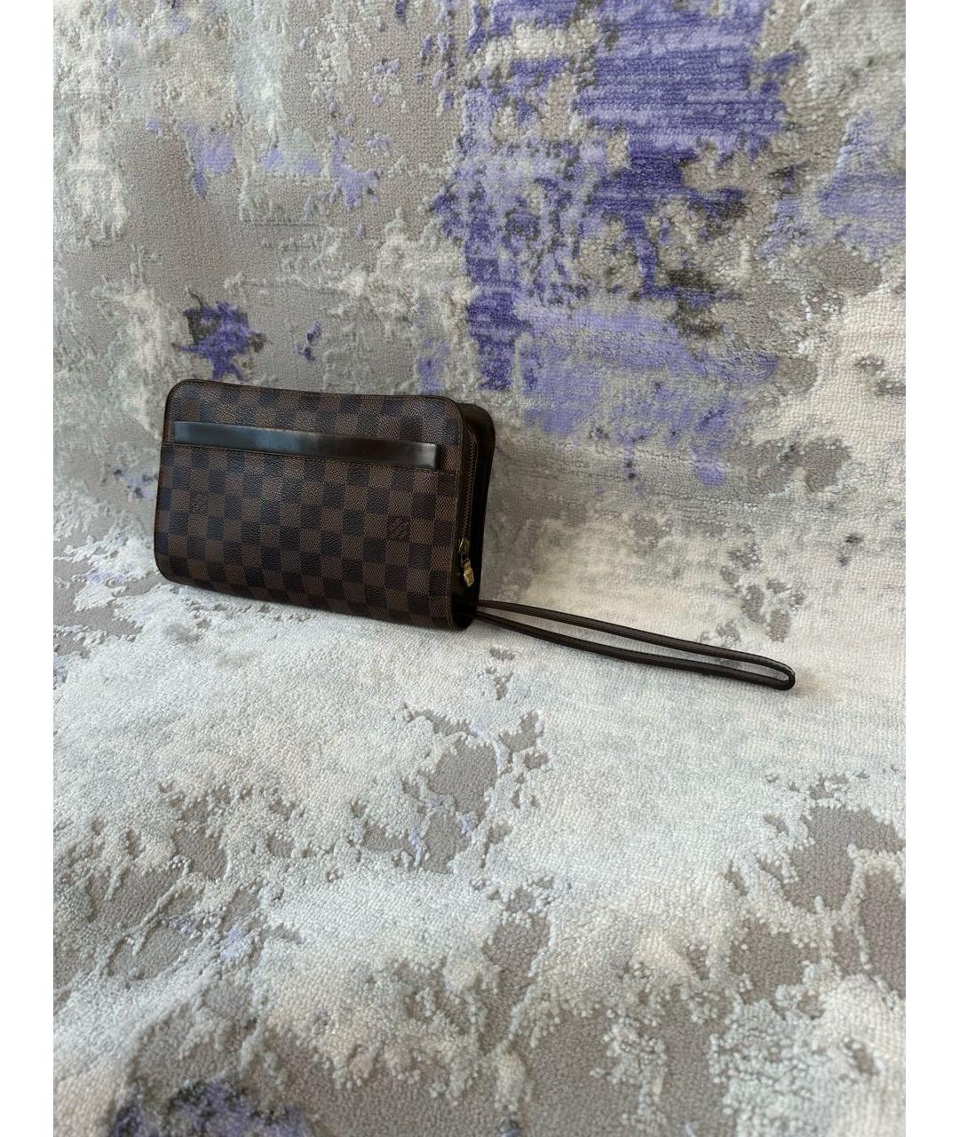 LOUIS VUITTON Коричневая кожаная барсетка, фото 3