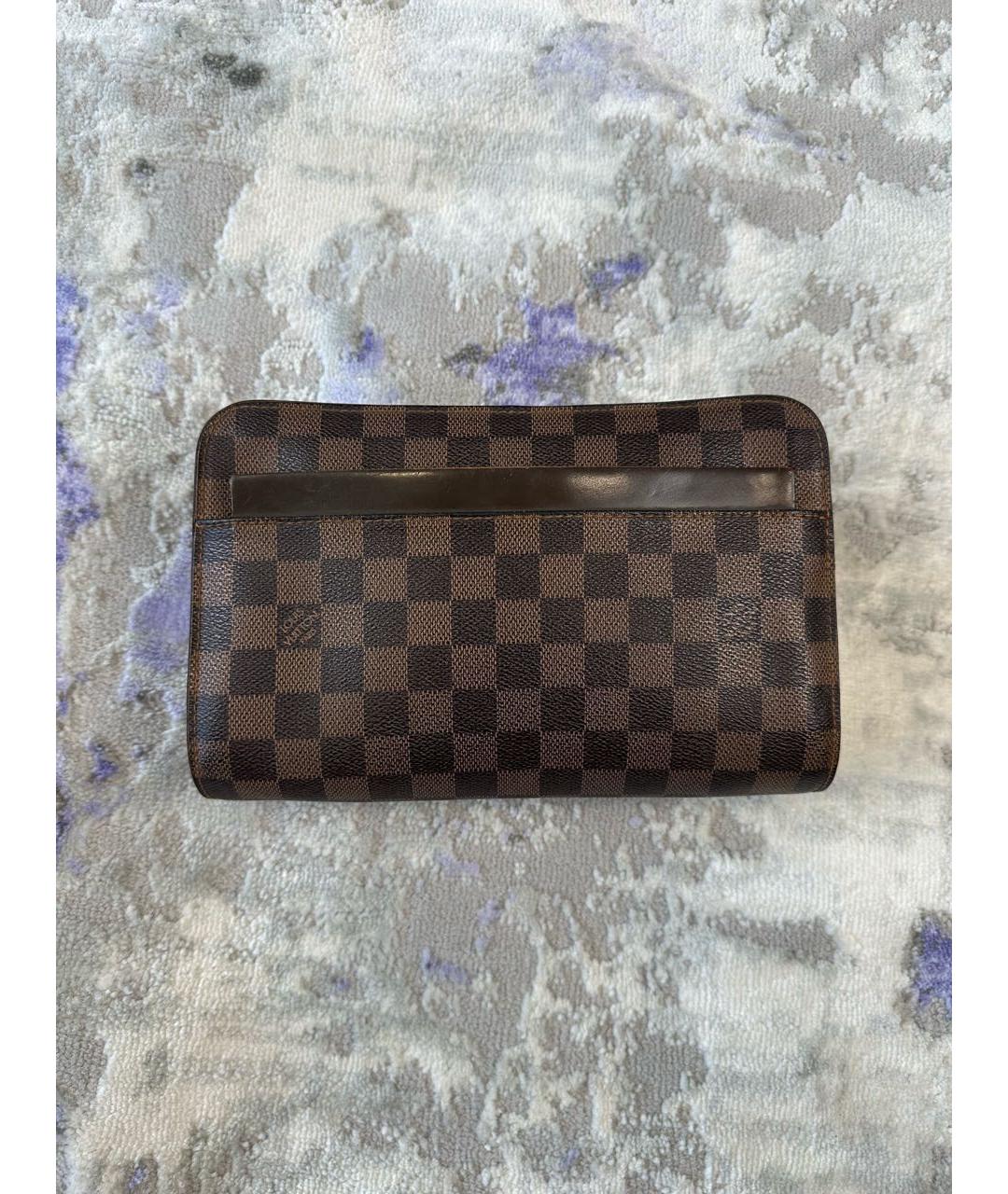 LOUIS VUITTON Коричневая кожаная барсетка, фото 9