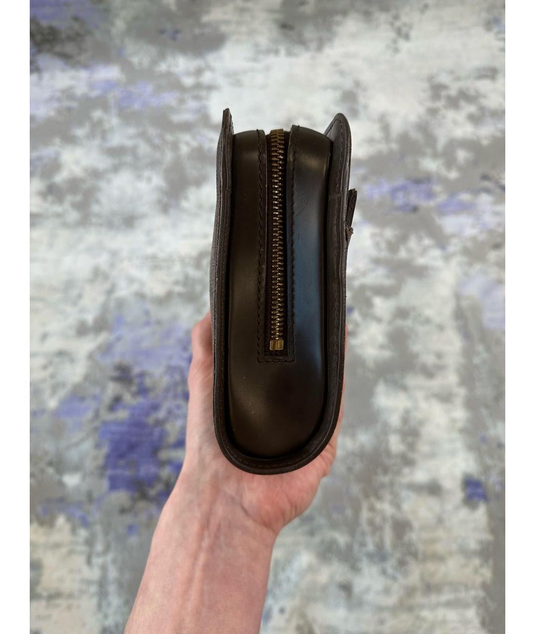 LOUIS VUITTON Коричневая кожаная барсетка, фото 5