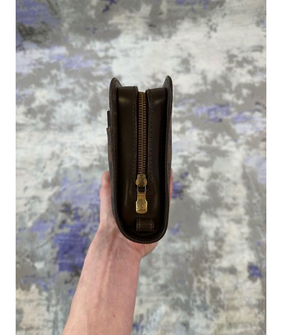 LOUIS VUITTON Коричневая кожаная барсетка, фото 4