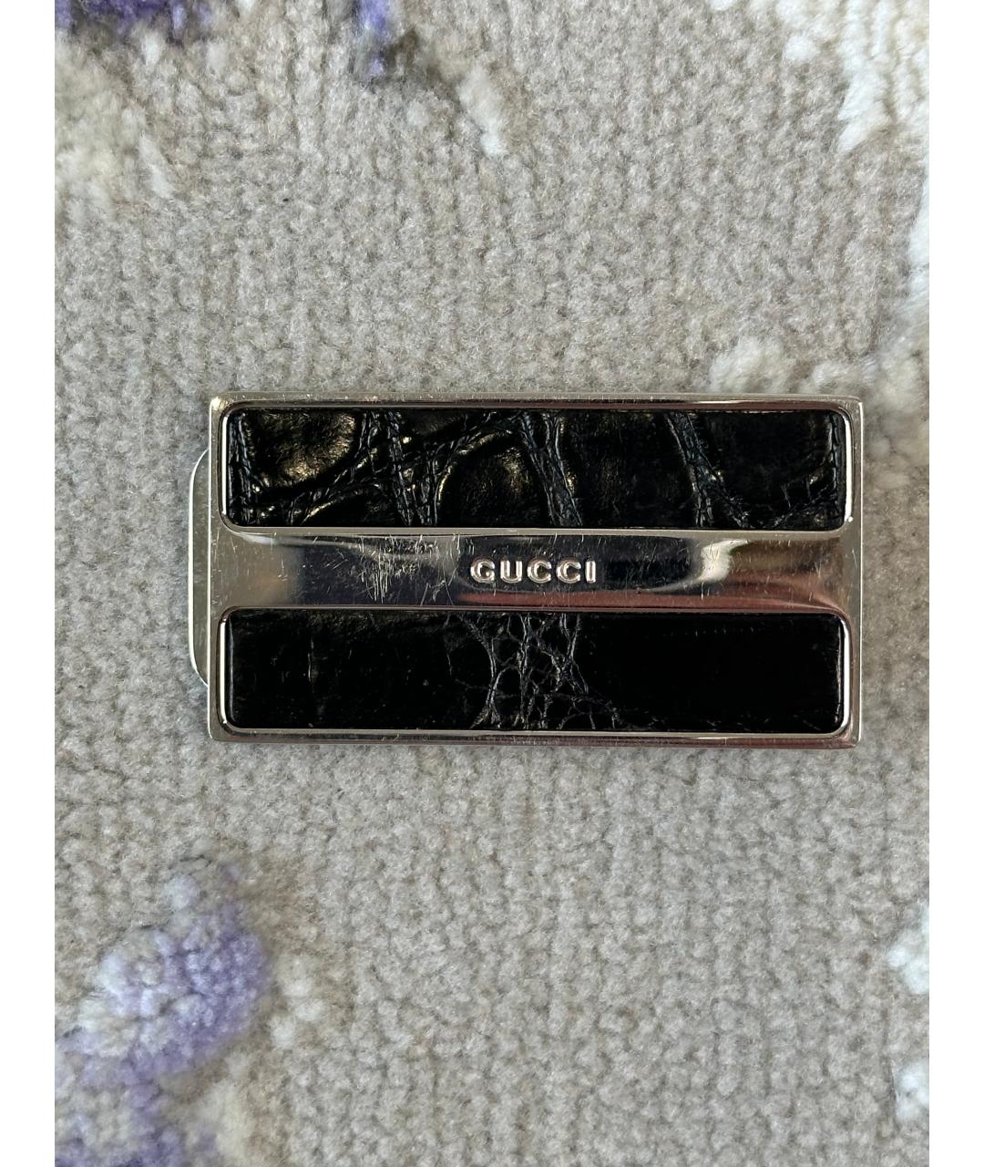 GUCCI Черный кошелек из экзотической кожи, фото 3
