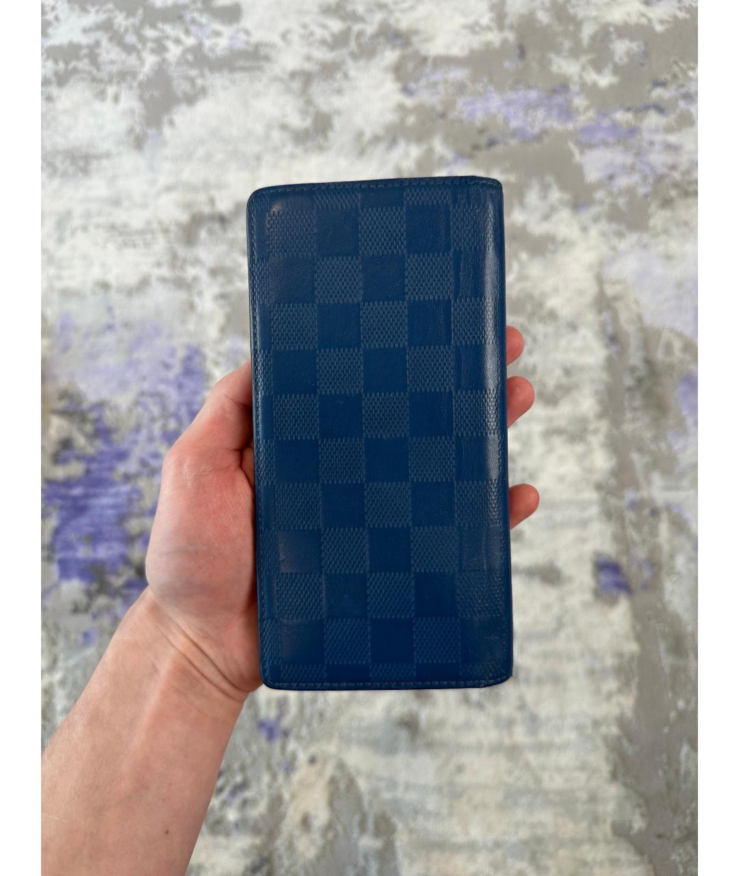 LOUIS VUITTON Темно-синий кожаный кошелек, фото 2