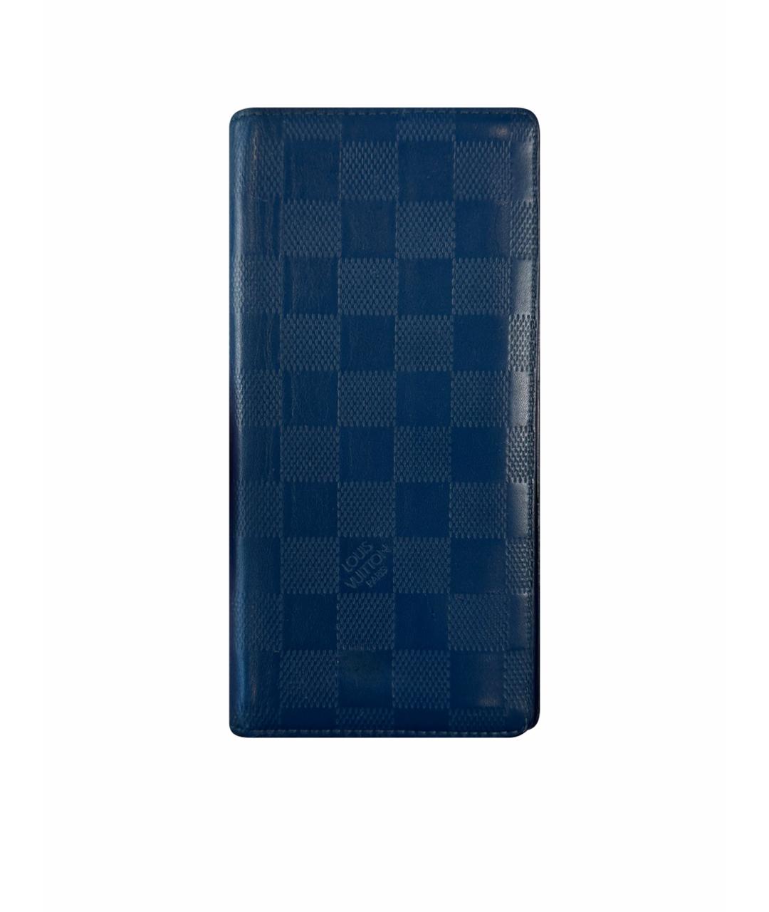 LOUIS VUITTON Темно-синий кожаный кошелек, фото 1