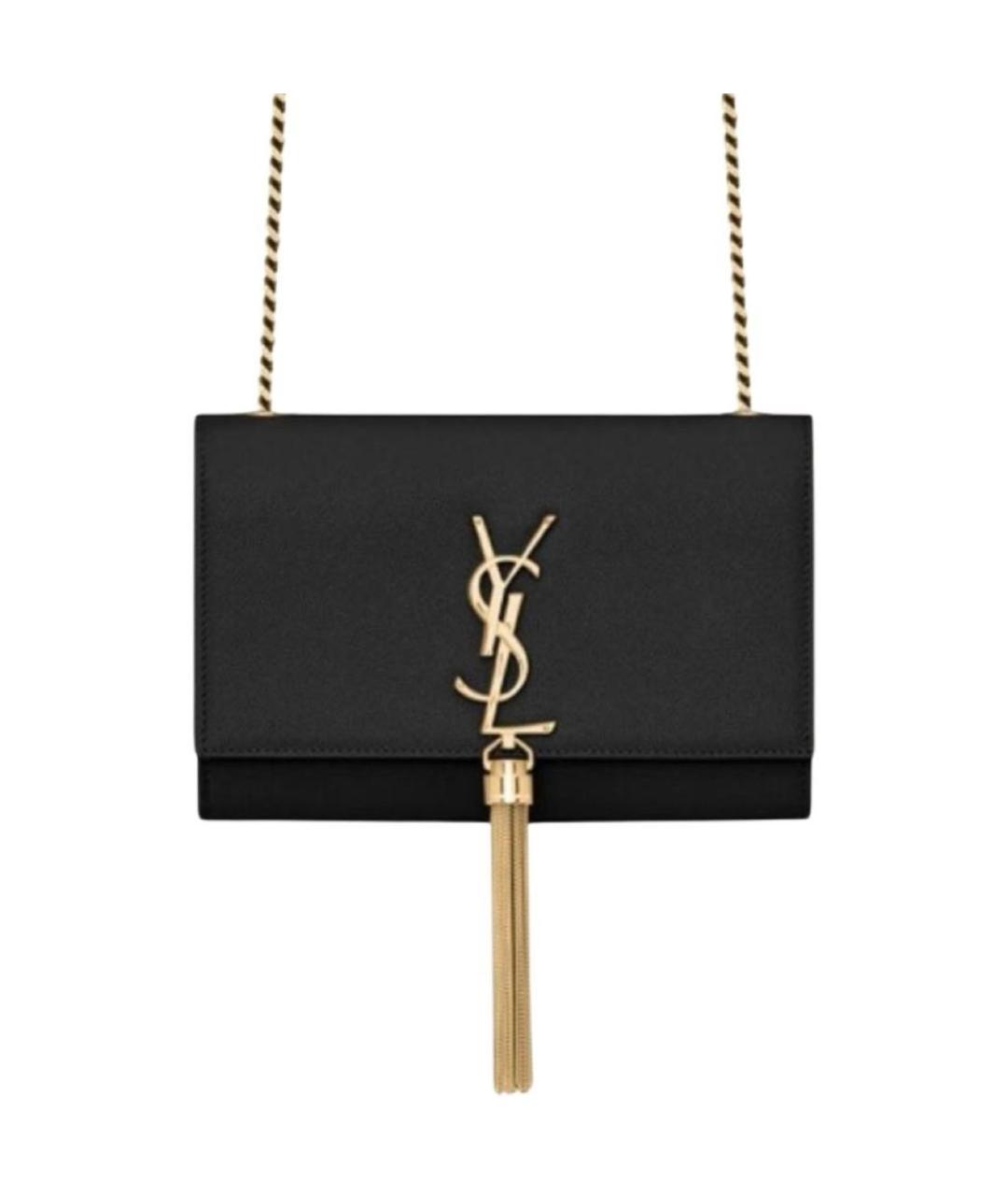 SAINT LAURENT Черная кожаная сумка через плечо, фото 1