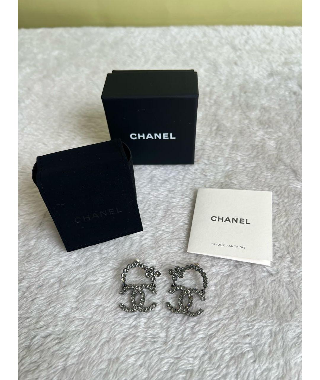 CHANEL Серебряные металлические серьги, фото 2