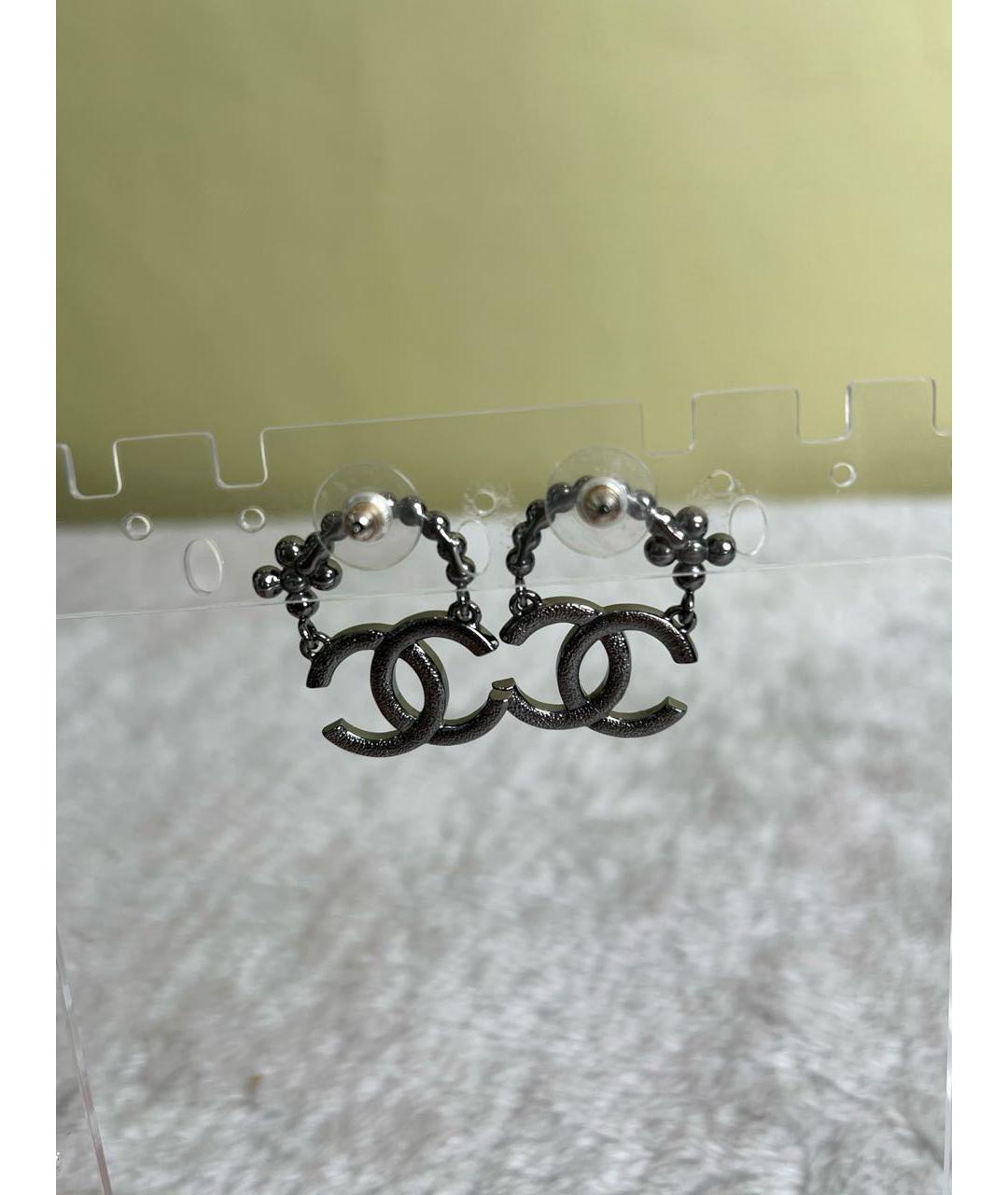 CHANEL Серебряные металлические серьги, фото 3