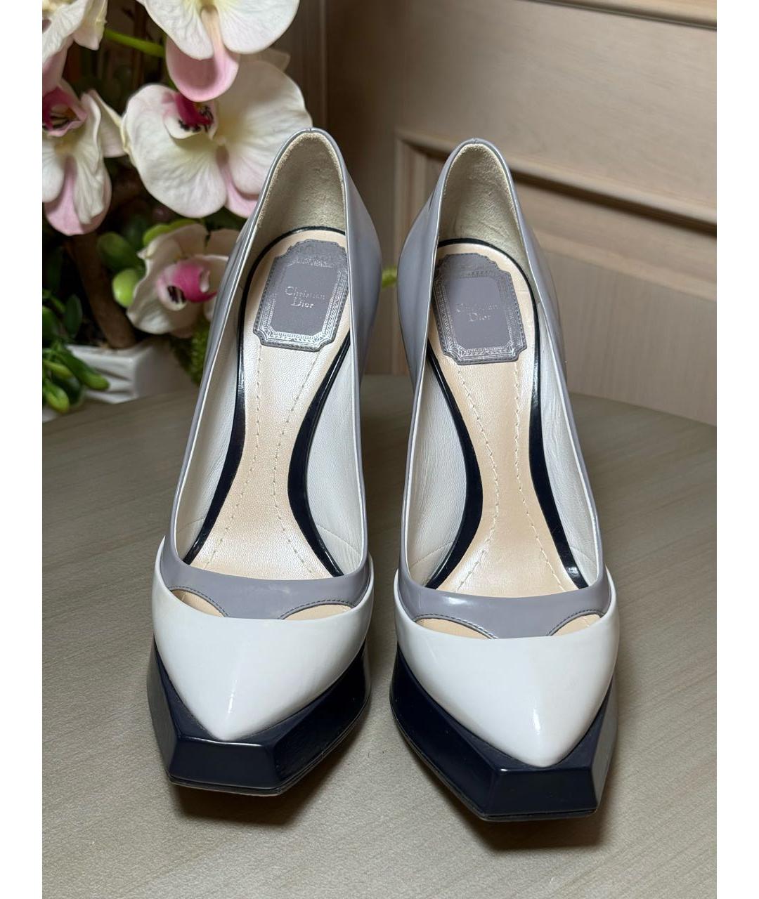 CHRISTIAN DIOR Серые кожаные туфли, фото 2