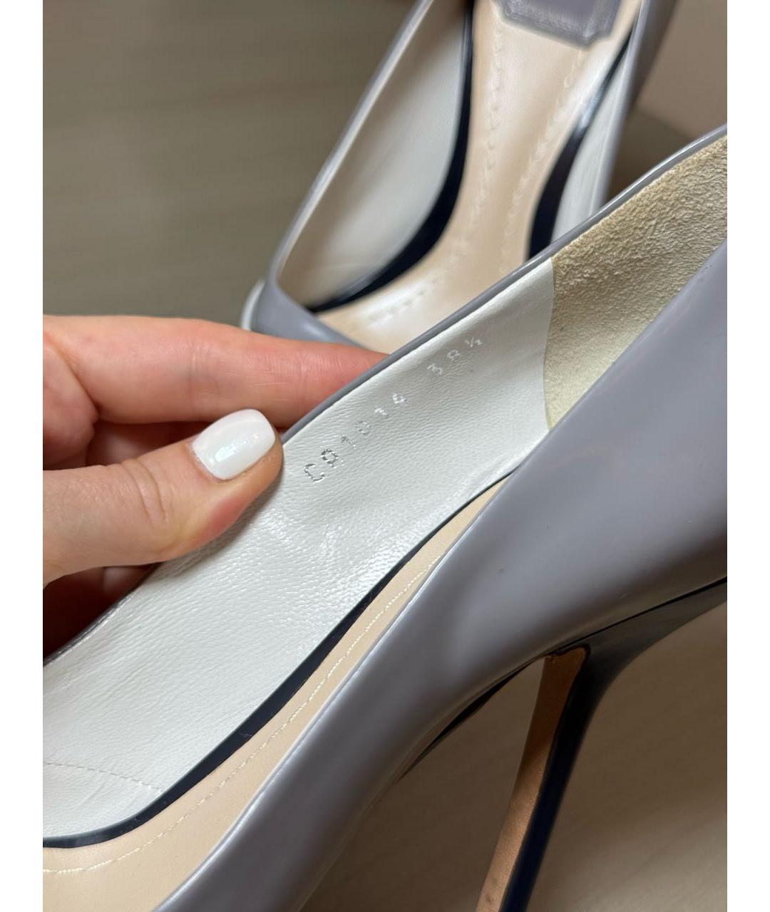 CHRISTIAN DIOR Серые кожаные туфли, фото 8