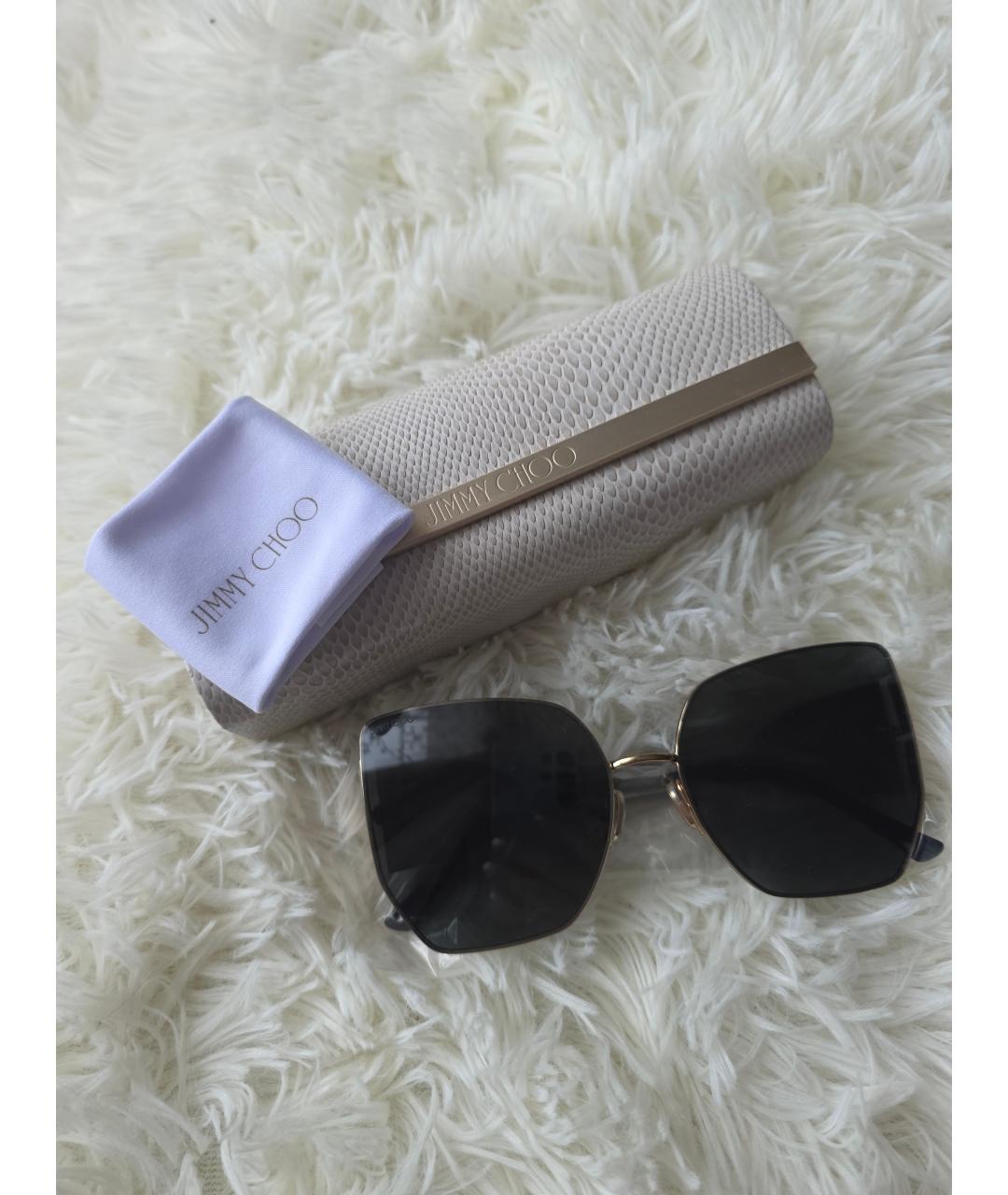 JIMMY CHOO Черные металлические солнцезащитные очки, фото 2