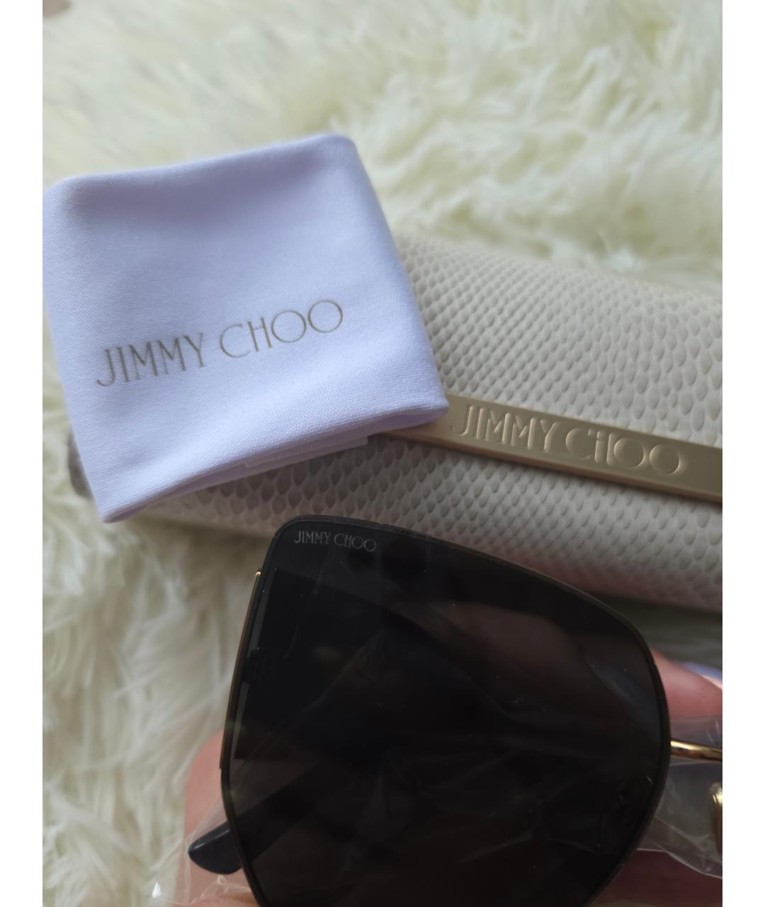 JIMMY CHOO Черные металлические солнцезащитные очки, фото 5
