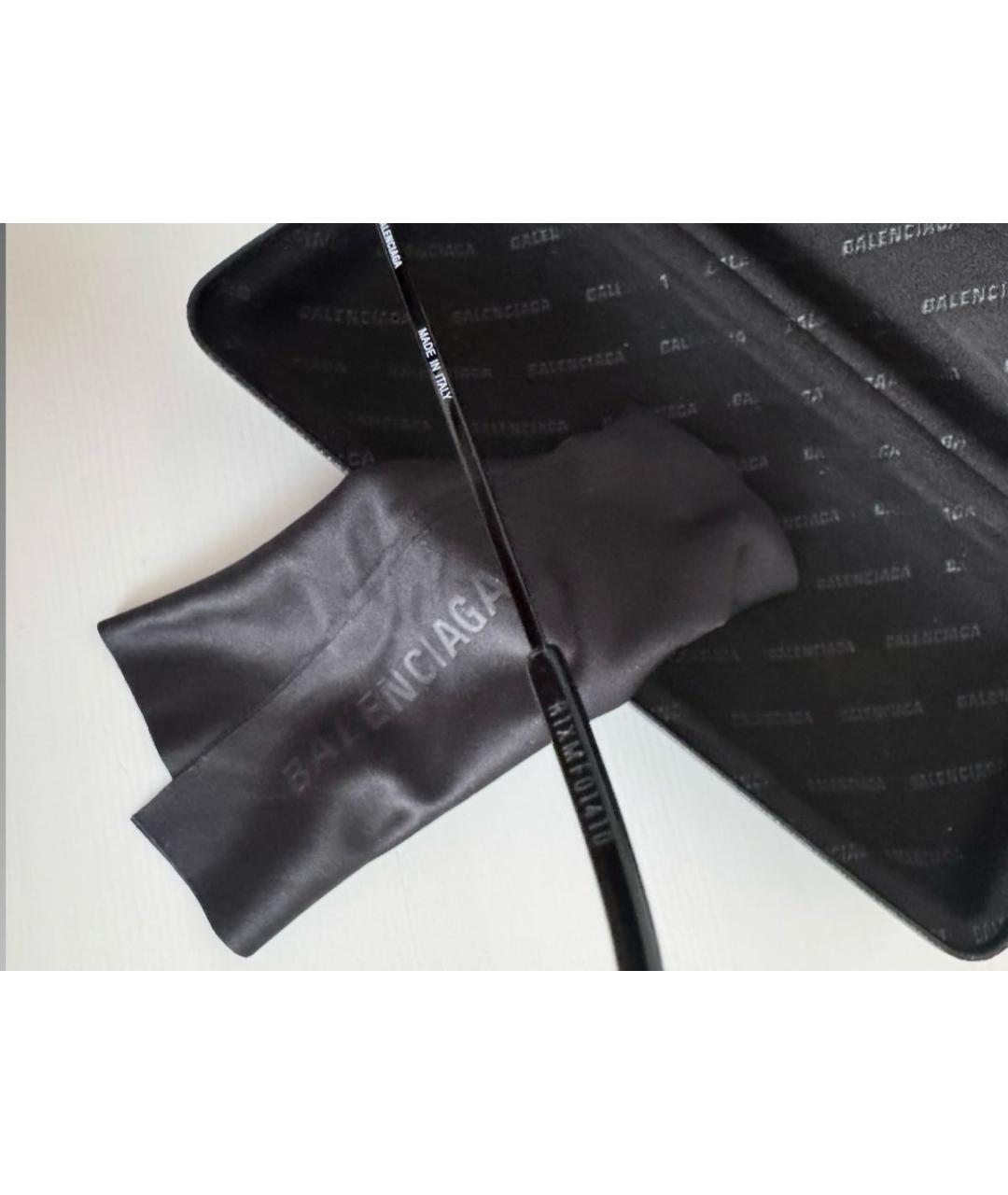 BALENCIAGA Черные металлические солнцезащитные очки, фото 3