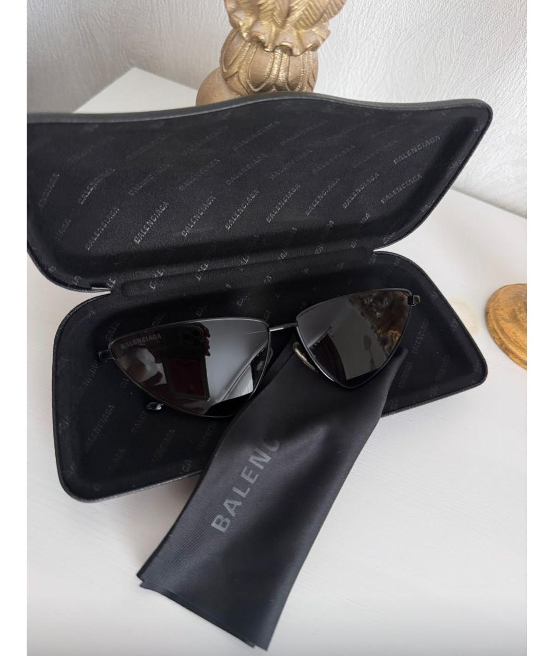 BALENCIAGA Черные металлические солнцезащитные очки, фото 4