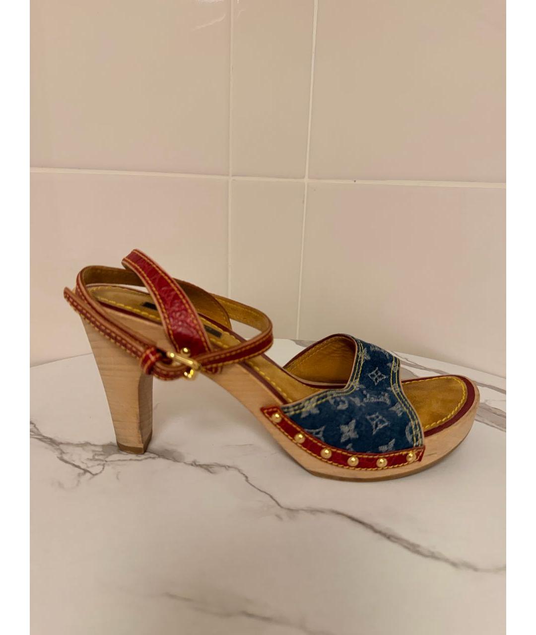 LOUIS VUITTON Синие босоножки, фото 9