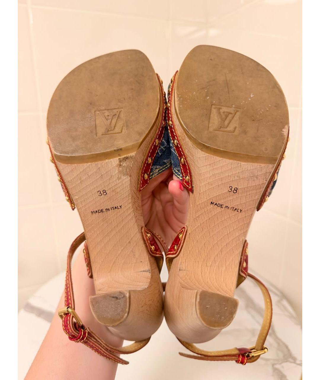 LOUIS VUITTON Синие босоножки, фото 5