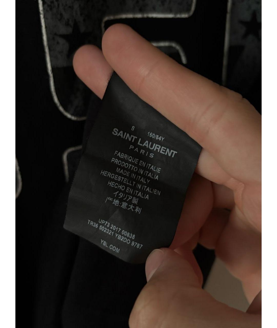 SAINT LAURENT Черная хлопковая футболка, фото 5