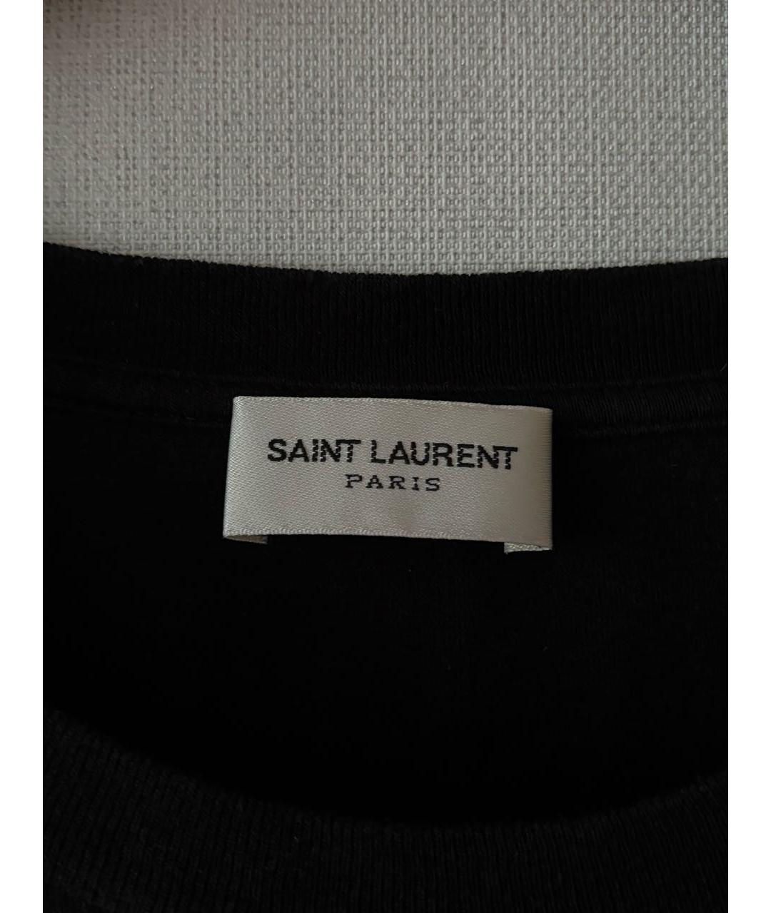 SAINT LAURENT Черная хлопковая футболка, фото 3