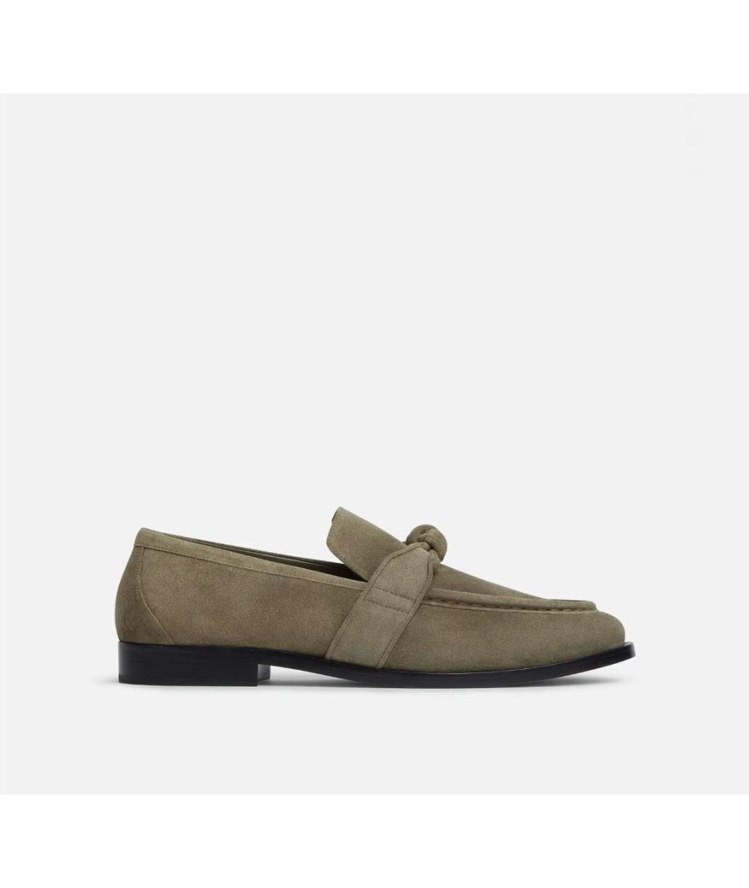 BOTTEGA VENETA Хаки замшевые лоферы, фото 9