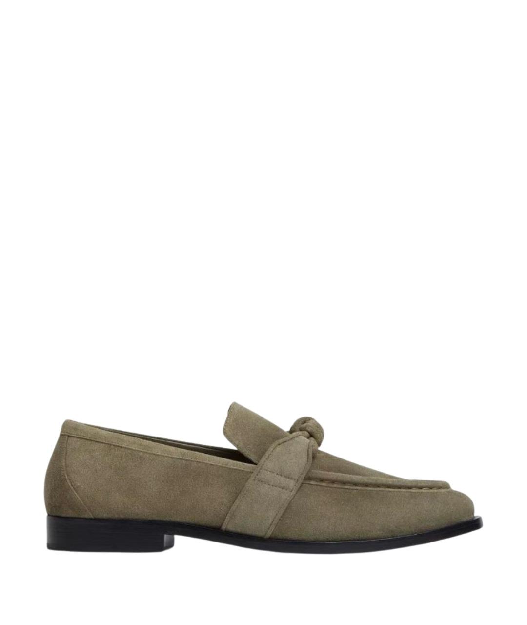 BOTTEGA VENETA Хаки замшевые лоферы, фото 1