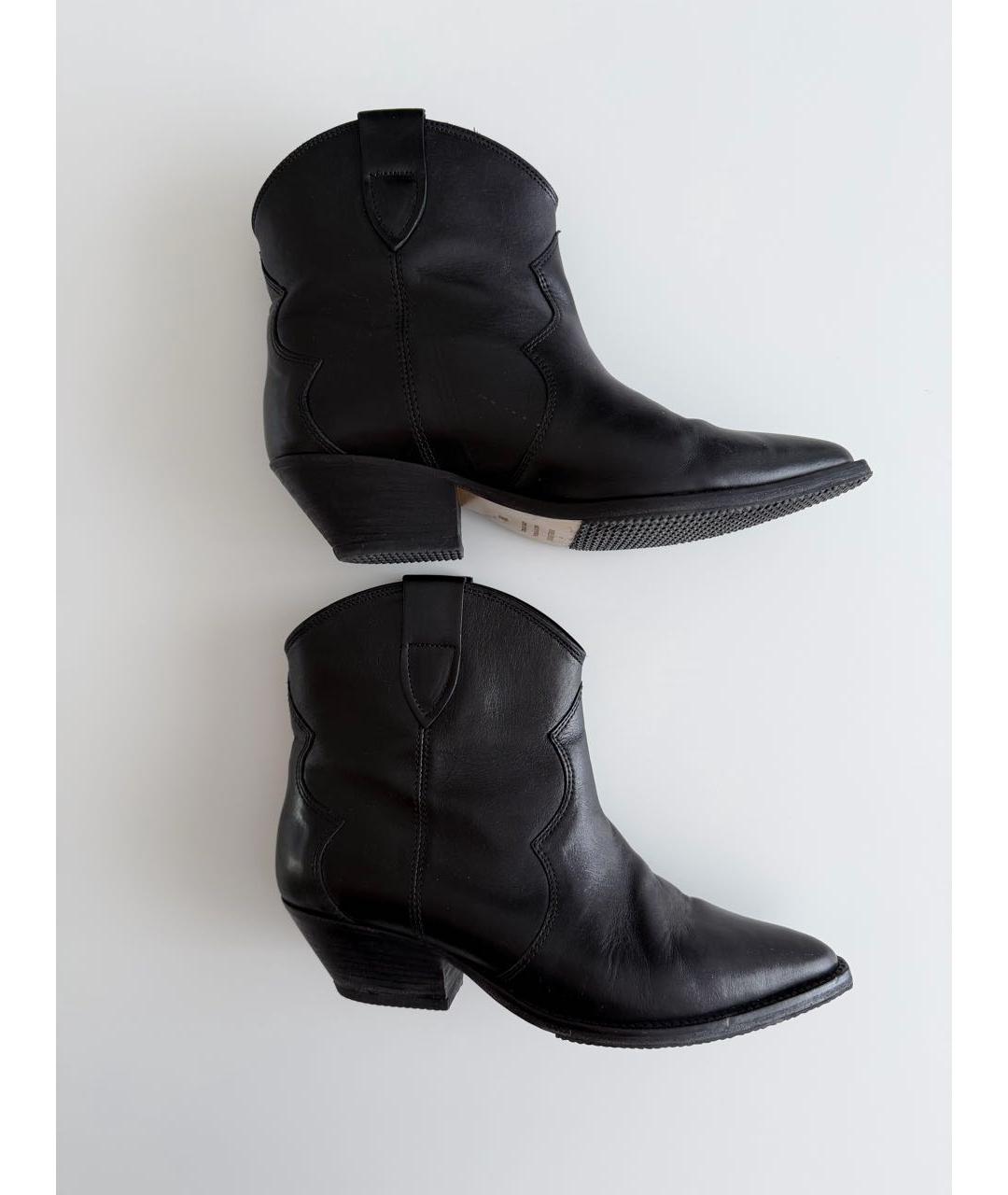 ISABEL MARANT Черные кожаные ботильоны, фото 8