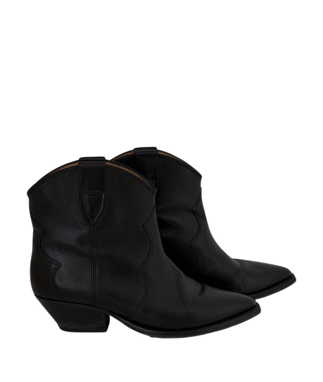 ISABEL MARANT Черные кожаные ботильоны, фото 1