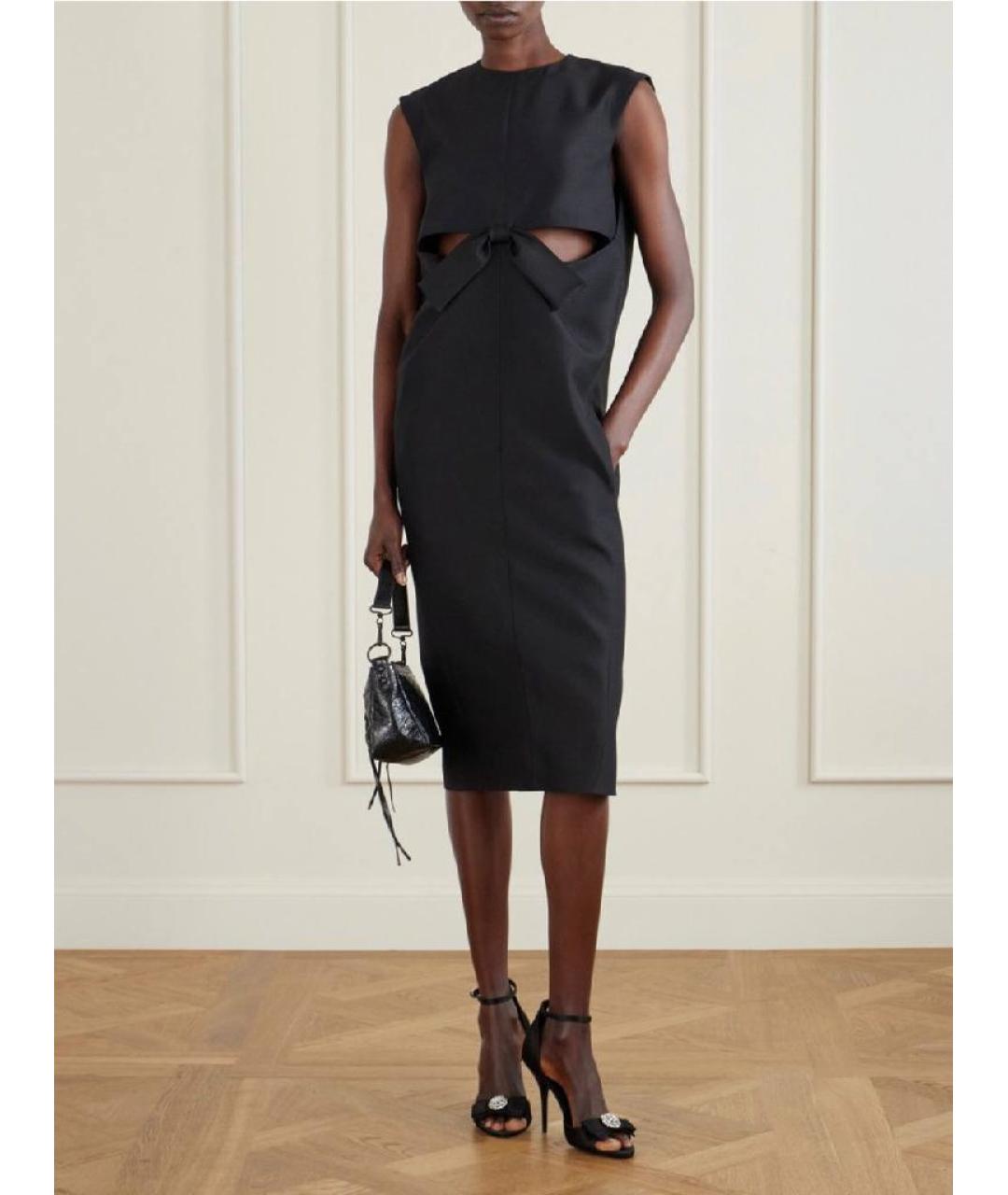 BALENCIAGA Черное шерстяное коктейльное платье, фото 3
