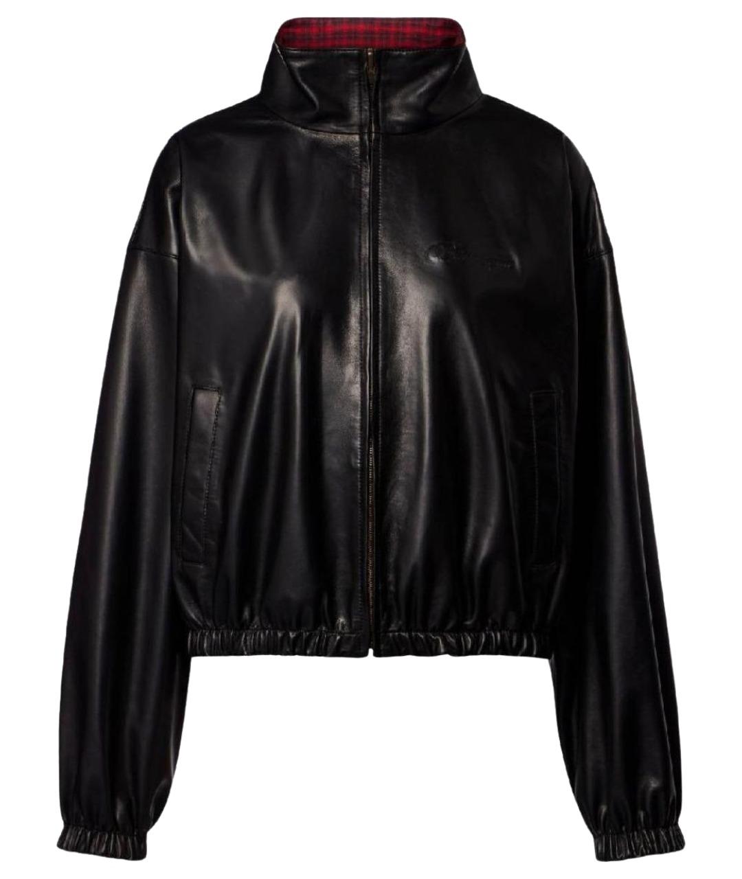 BALENCIAGA Черная кожаная куртка, фото 1