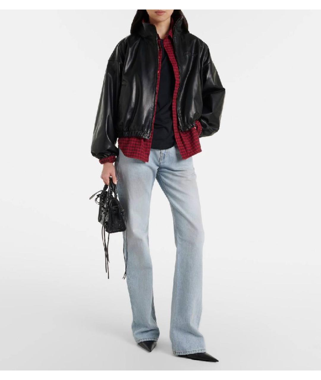 BALENCIAGA Черная кожаная куртка, фото 4