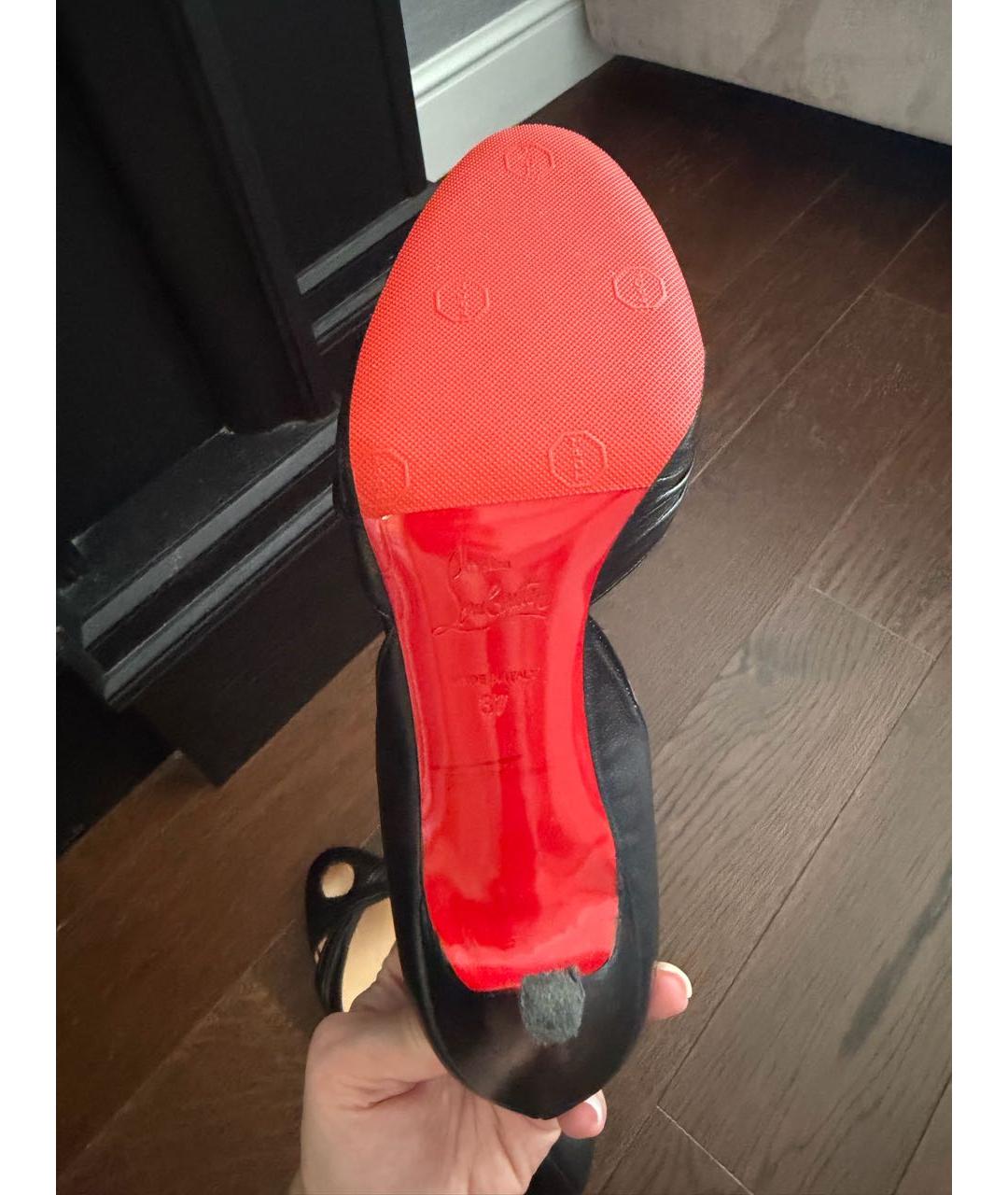 CHRISTIAN LOUBOUTIN Черные кожаные туфли, фото 7