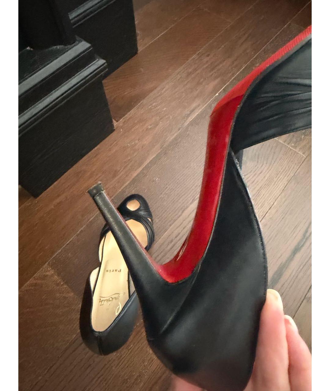 CHRISTIAN LOUBOUTIN Черные кожаные туфли, фото 5
