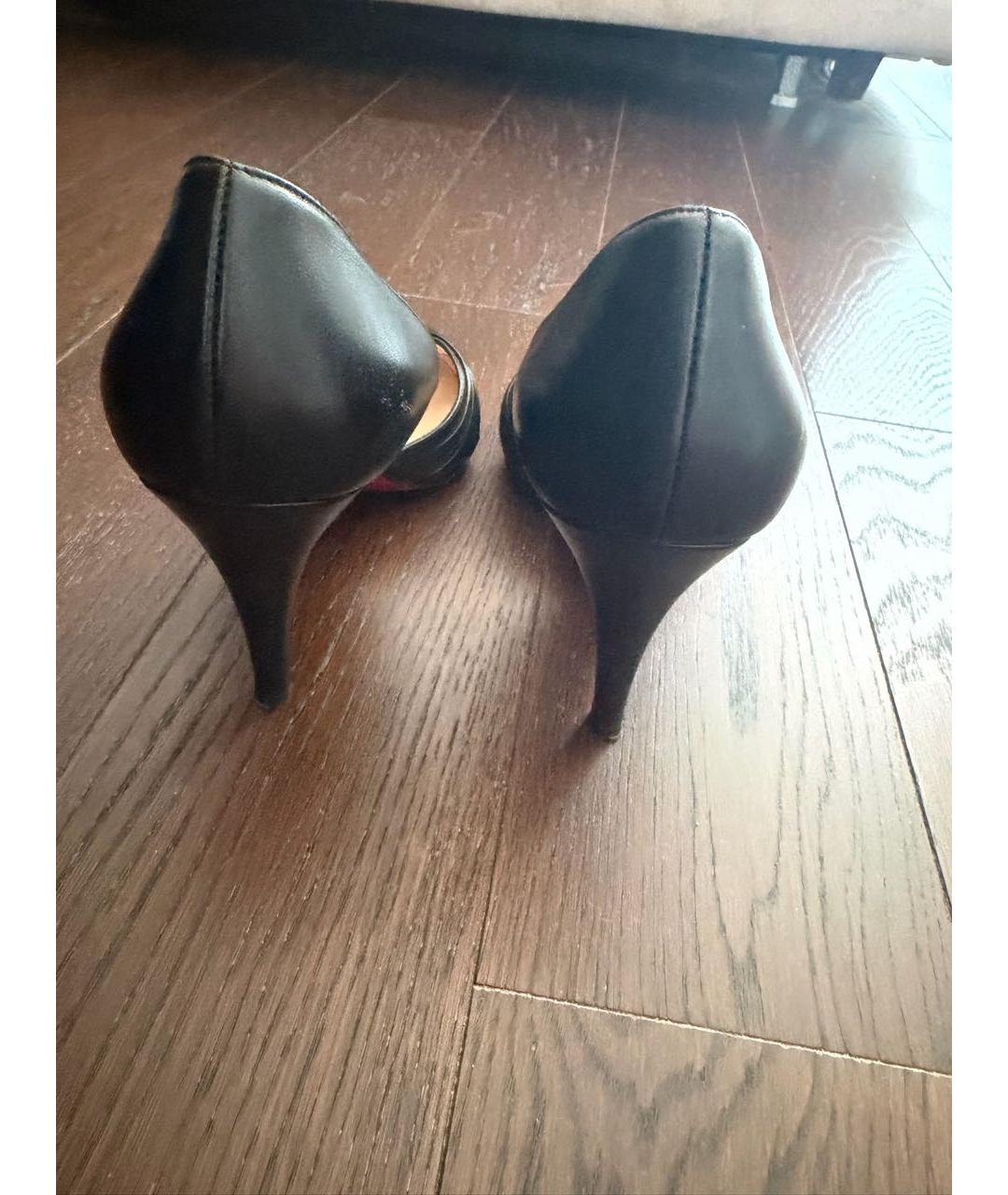 CHRISTIAN LOUBOUTIN Черные кожаные туфли, фото 4