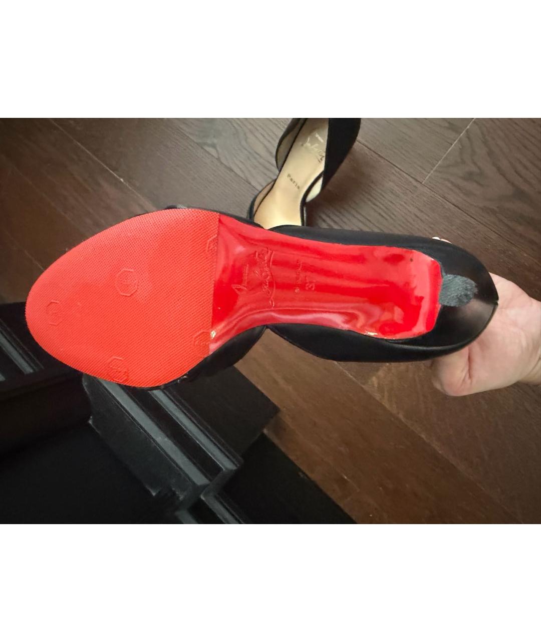 CHRISTIAN LOUBOUTIN Черные кожаные туфли, фото 8