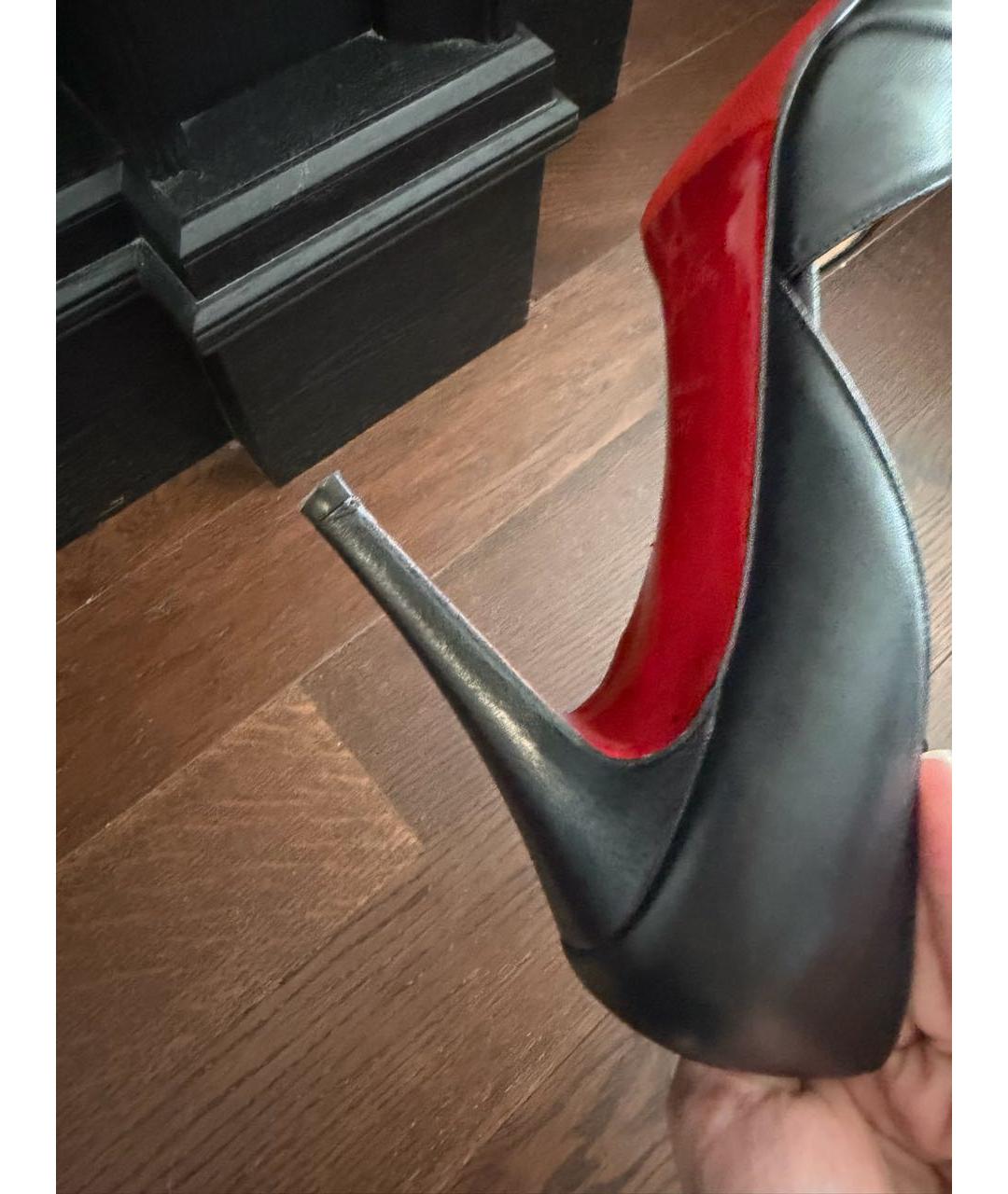 CHRISTIAN LOUBOUTIN Черные кожаные туфли, фото 6