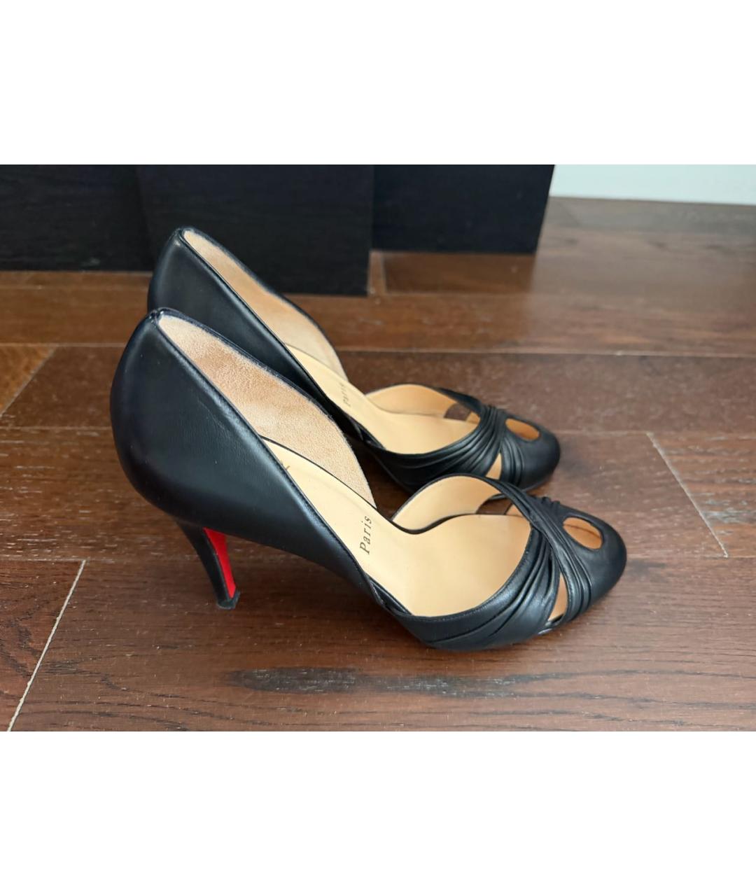 CHRISTIAN LOUBOUTIN Черные кожаные туфли, фото 9