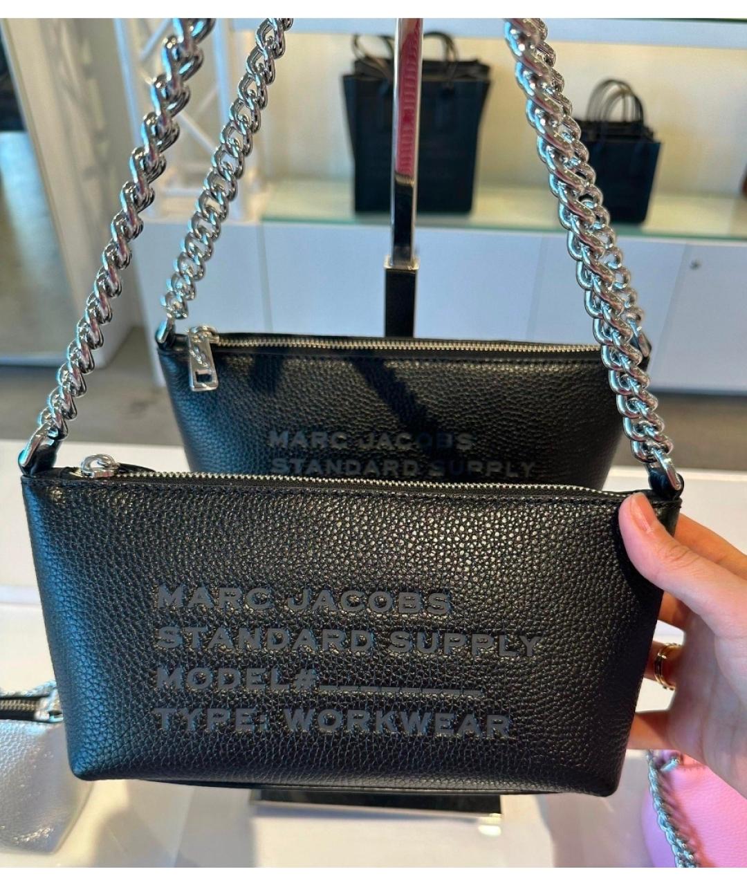 MARC JACOBS Черная кожаная сумка через плечо, фото 4