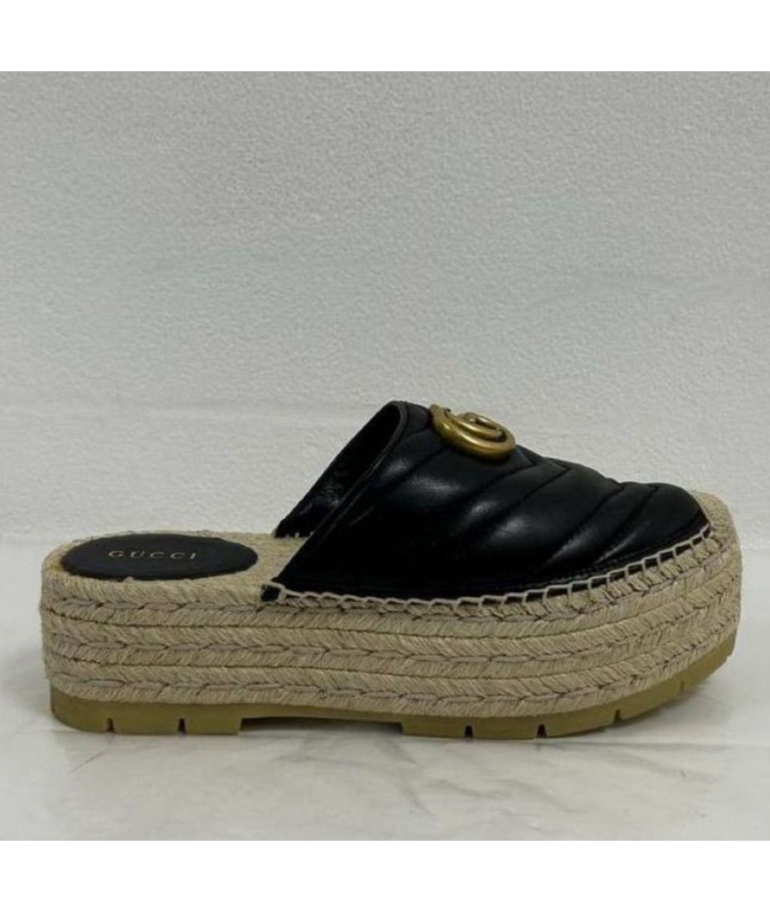 GUCCI Черные кожаные мюли, фото 4