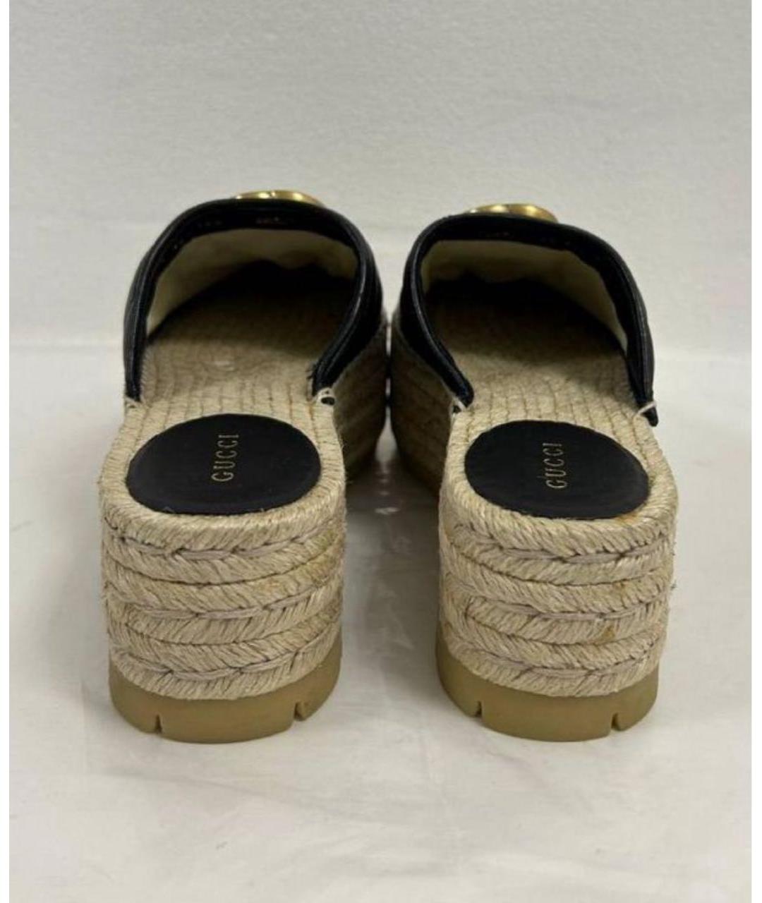 GUCCI Черные кожаные мюли, фото 3