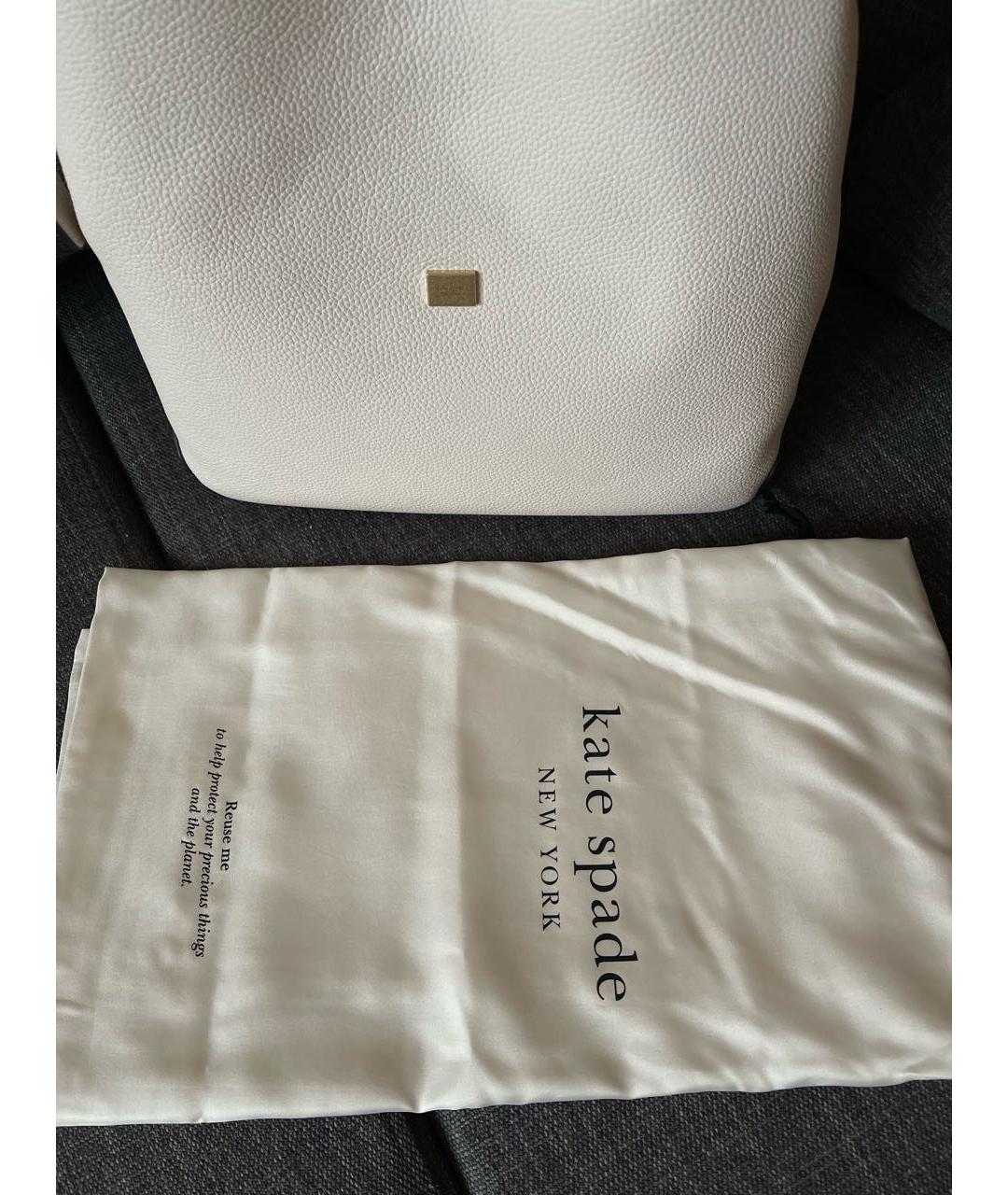KATE SPADE Белая кожаная сумка тоут, фото 6