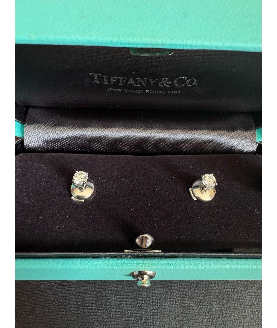 TIFFANY&CO Белые серьги из белого золота, фото 4