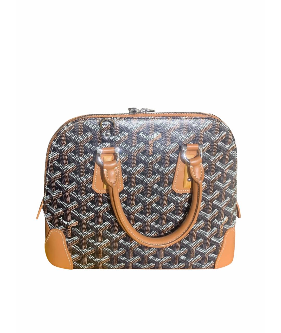 GOYARD Коричневая кожаная сумка через плечо, фото 1