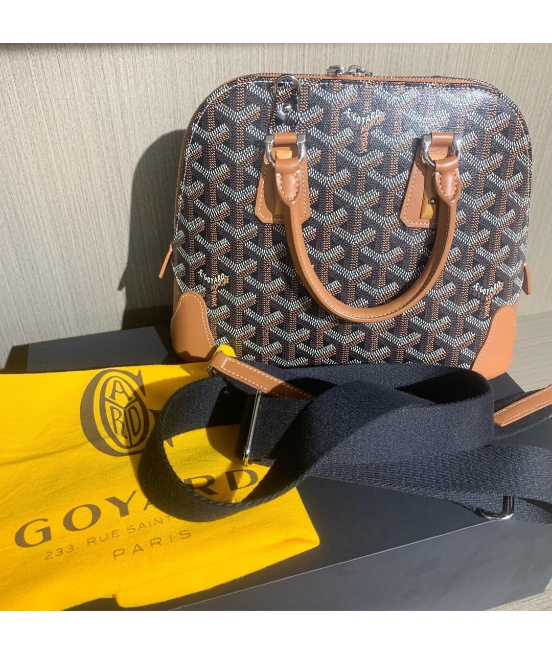 GOYARD Коричневая кожаная сумка через плечо, фото 9