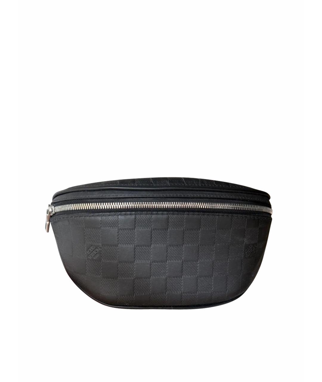 LOUIS VUITTON Черная кожаная барсетка, фото 1