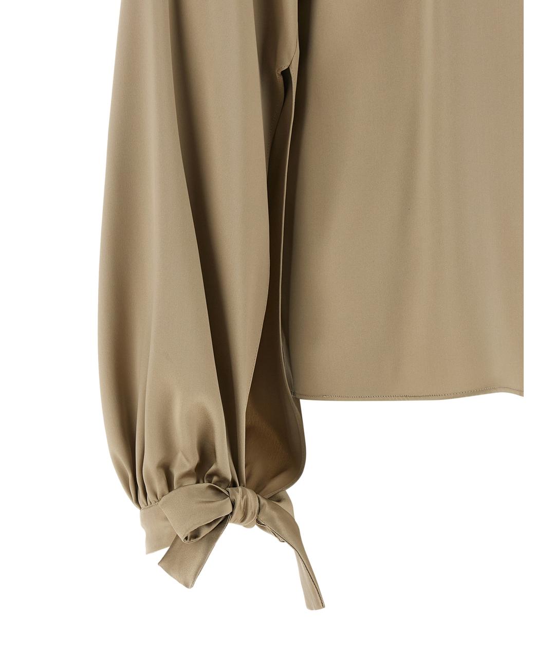 MAX MARA Бежевая шелковая блузы, фото 4