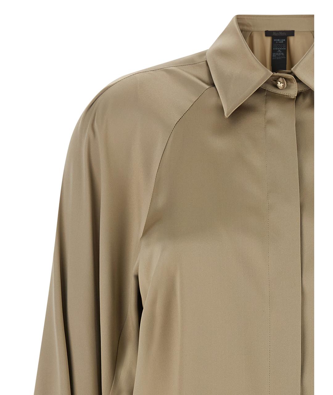 MAX MARA Бежевая шелковая блузы, фото 3
