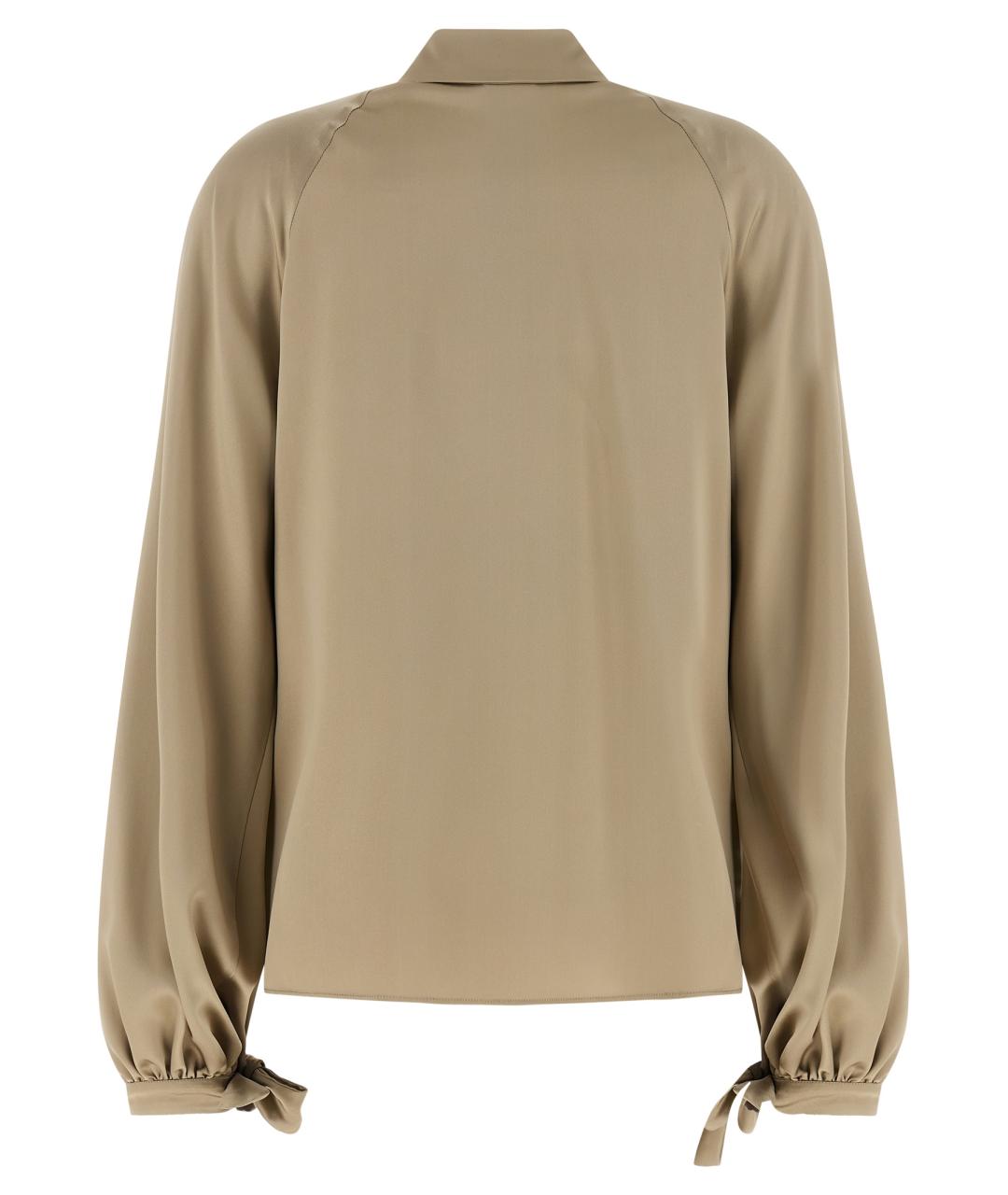 MAX MARA Бежевая шелковая блузы, фото 2
