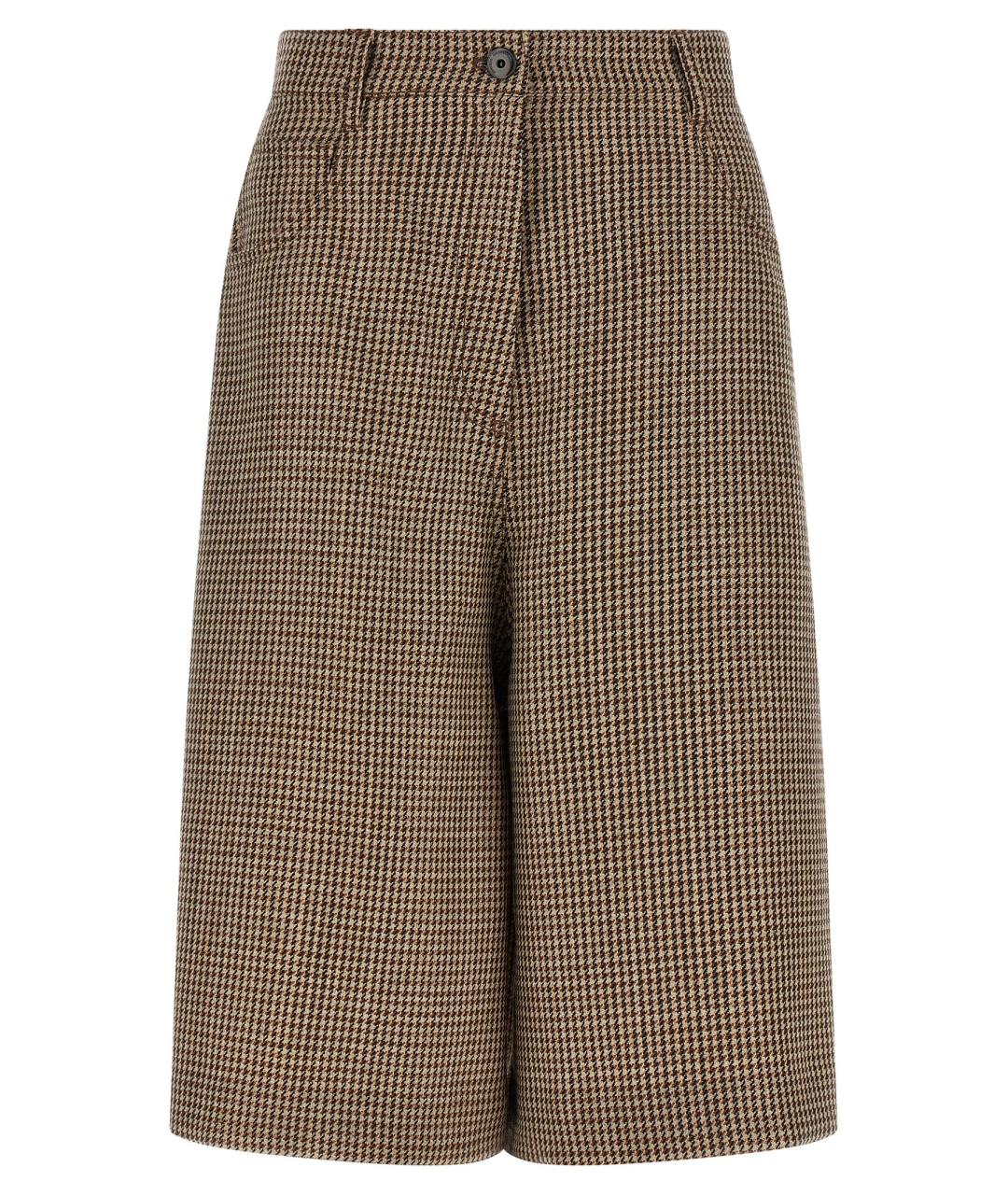 BRUNELLO CUCINELLI Коричневые шерстяные шорты, фото 1