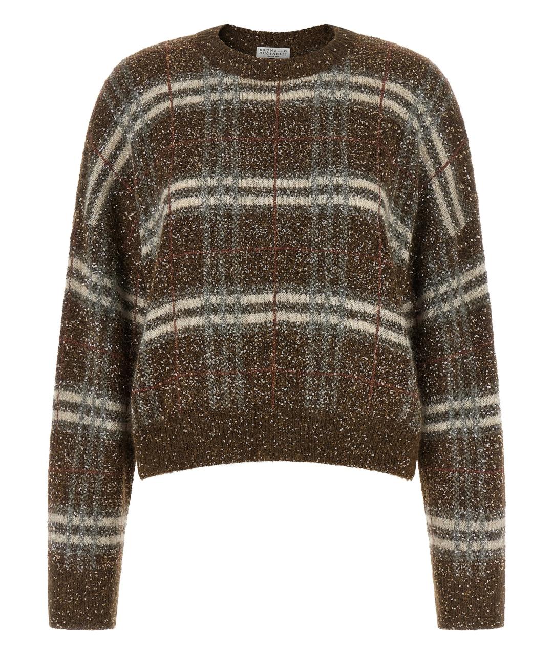 BRUNELLO CUCINELLI Коричневый полиамидовый джемпер / свитер, фото 1