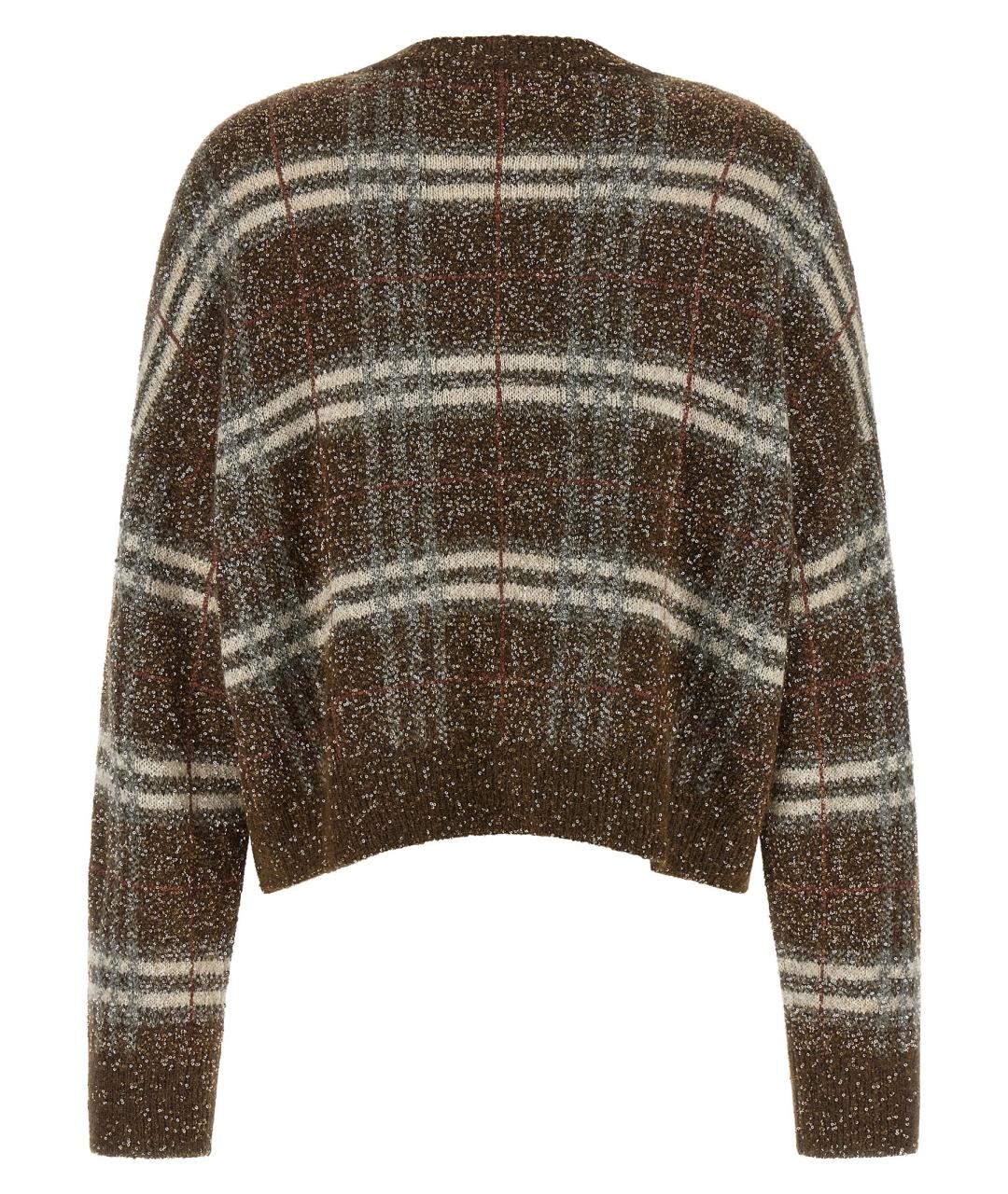 BRUNELLO CUCINELLI Коричневый полиамидовый джемпер / свитер, фото 2